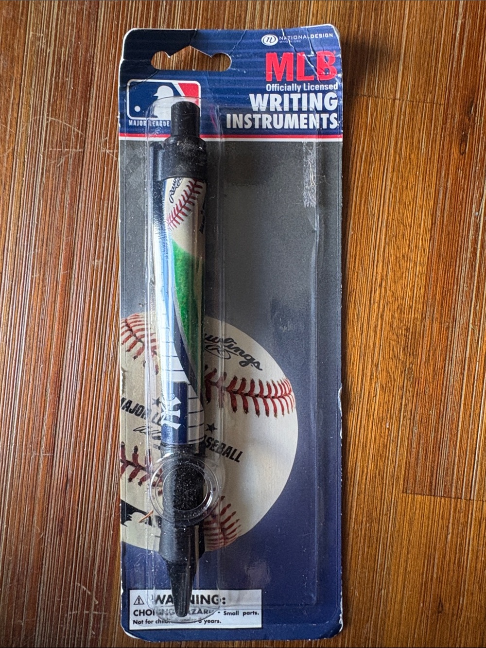 MLB Branded Pen with Navy, White, Green Accents